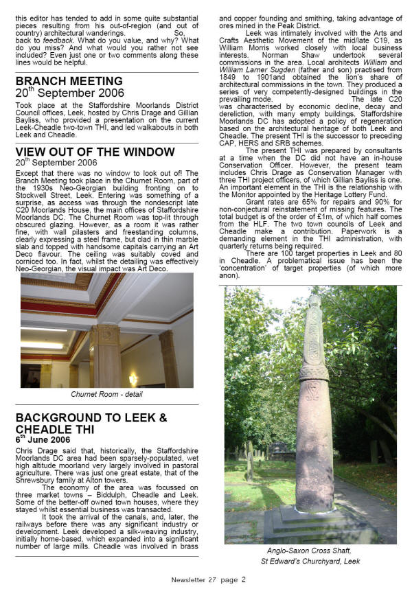 IHBC West Midlands Branch Newsletter, downloadable PDF avalible from West Midlands Branch page. 