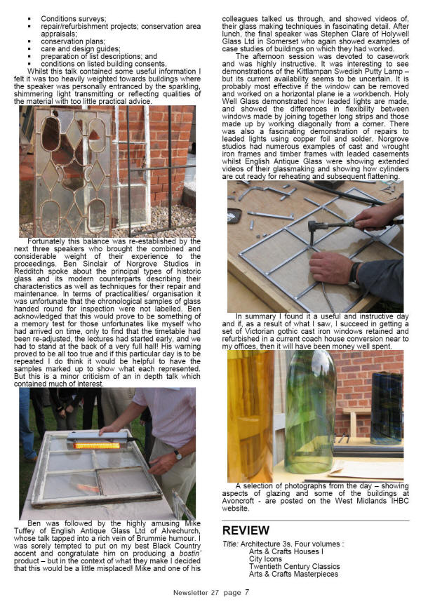 IHBC West Midlands Branch Newsletter, downloadable PDF avalible from West Midlands Branch page. 
